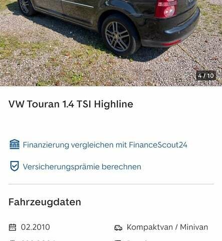 Черный Фольксваген Туран, объемом двигателя 1.4 л и пробегом 238 тыс. км за 7888 $, фото 270 на Automoto.ua