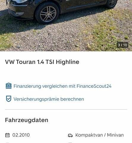 Черный Фольксваген Туран, объемом двигателя 1.4 л и пробегом 238 тыс. км за 7888 $, фото 269 на Automoto.ua