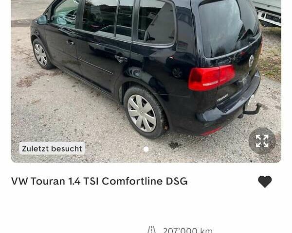Черный Фольксваген Туран, объемом двигателя 1.4 л и пробегом 207 тыс. км за 10777 $, фото 218 на Automoto.ua
