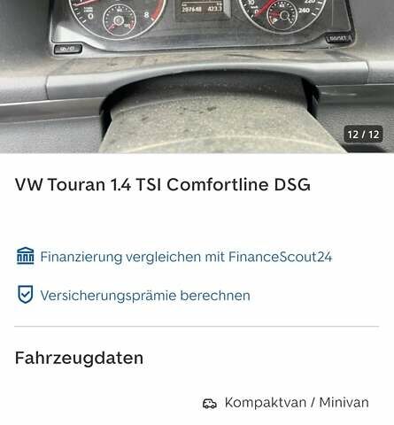 Черный Фольксваген Туран, объемом двигателя 1.4 л и пробегом 207 тыс. км за 10777 $, фото 235 на Automoto.ua