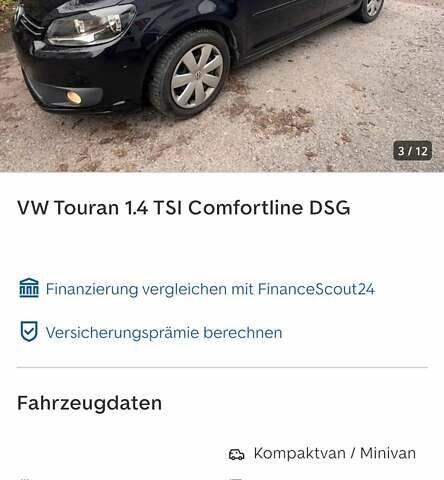 Черный Фольксваген Туран, объемом двигателя 1.4 л и пробегом 207 тыс. км за 10777 $, фото 230 на Automoto.ua