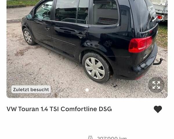 Черный Фольксваген Туран, объемом двигателя 1.4 л и пробегом 207 тыс. км за 10777 $, фото 217 на Automoto.ua