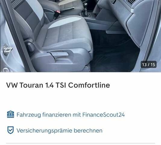 Серый Фольксваген Туран, объемом двигателя 1.4 л и пробегом 174 тыс. км за 9999 $, фото 298 на Automoto.ua