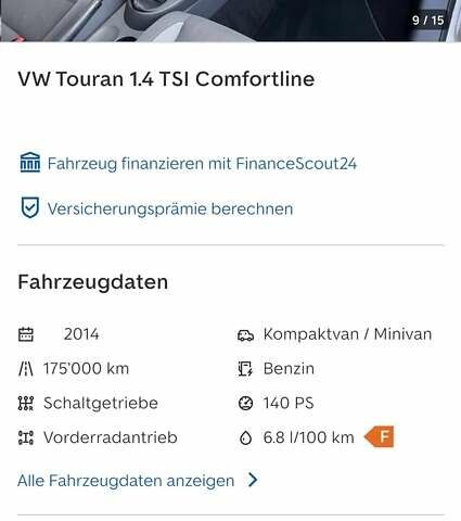 Серый Фольксваген Туран, объемом двигателя 1.4 л и пробегом 174 тыс. км за 9999 $, фото 293 на Automoto.ua