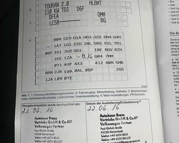 Синий Фольксваген Туран, объемом двигателя 1.97 л и пробегом 200 тыс. км за 18500 $, фото 49 на Automoto.ua