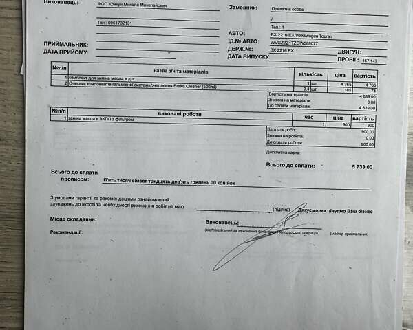 Синий Фольксваген Туран, объемом двигателя 1.97 л и пробегом 200 тыс. км за 18500 $, фото 2 на Automoto.ua