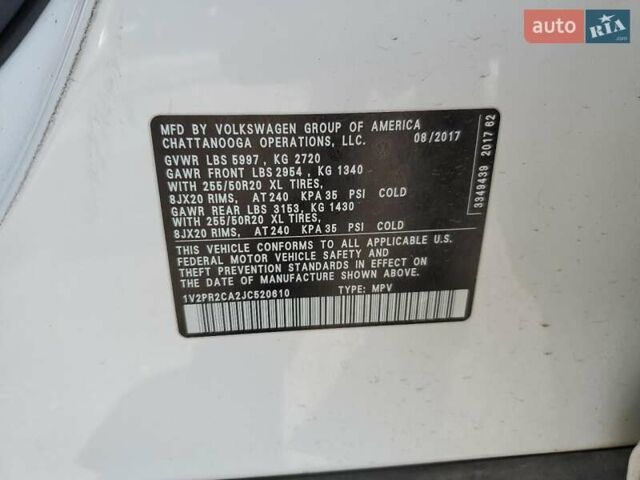 Белый Фольксваген Atlas, объемом двигателя 3.6 л и пробегом 119 тыс. км за 3900 $, фото 12 на Automoto.ua