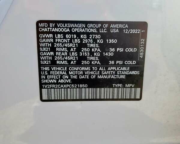 Белый Фольксваген Atlas, объемом двигателя 3.6 л и пробегом 38 тыс. км за 8000 $, фото 12 на Automoto.ua