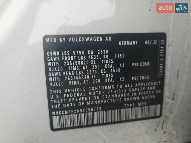 Белый Фольксваген ID.4, объемом двигателя 0 л и пробегом 63 тыс. км за 10700 $, фото 12 на Automoto.ua