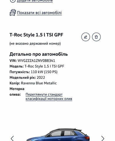 Синий Фольксваген Ти-Рок, объемом двигателя 1.5 л и пробегом 21 тыс. км за 25500 $, фото 6 на Automoto.ua