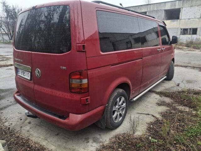 Красный Фольксваген Transporter, объемом двигателя 2.5 л и пробегом 302 тыс. км за 7000 $, фото 3 на Automoto.ua