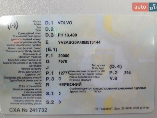 Червоний Вольво FH 13, об'ємом двигуна 12.78 л та пробігом 130 тис. км за 21283 $, фото 22 на Automoto.ua