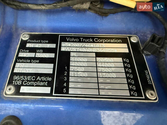Синий Вольво FH 13, объемом двигателя 12.9 л и пробегом 440 тыс. км за 86891 $, фото 7 на Automoto.ua