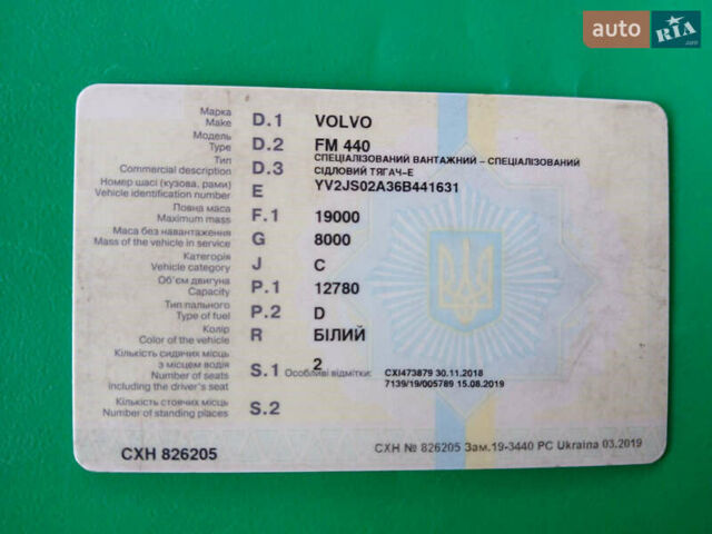 Білий Вольво FM 13, об'ємом двигуна 12.9 л та пробігом 830 тис. км за 9000 $, фото 7 на Automoto.ua