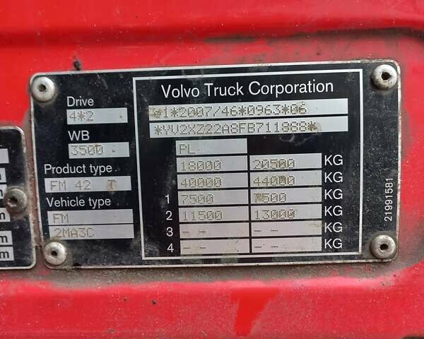 Червоний Вольво FM 13, об'ємом двигуна 10.85 л та пробігом 171 тис. км за 14500 $, фото 5 на Automoto.ua