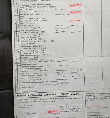 Зеленый Вольво В40, объемом двигателя 1.9 л и пробегом 278 тыс. км за 2878 $, фото 1 на Automoto.ua