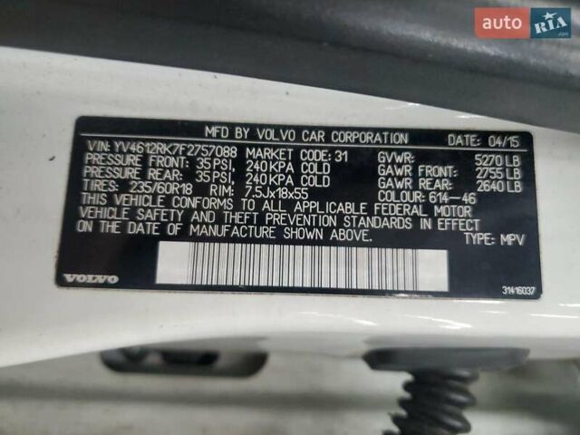 Белый Вольво ХС60, объемом двигателя 2.5 л и пробегом 175 тыс. км за 2900 $, фото 12 на Automoto.ua