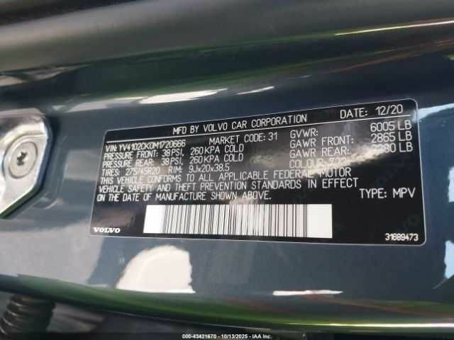 Синій Вольво ХС90, об'ємом двигуна 2 л та пробігом 53 тис. км за 9500 $, фото 8 на Automoto.ua