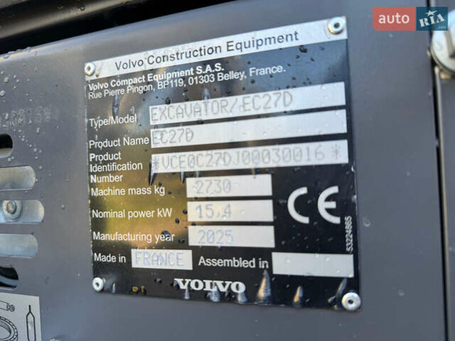 Вольво EC 27C, объемом двигателя 0 л и пробегом 2 тыс. км за 44818 $, фото 13 на Automoto.ua