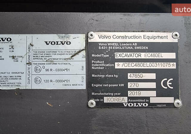 Вольво EC 480D, об'ємом двигуна 0 л та пробігом 7 тис. км за 150536 $, фото 21 на Automoto.ua