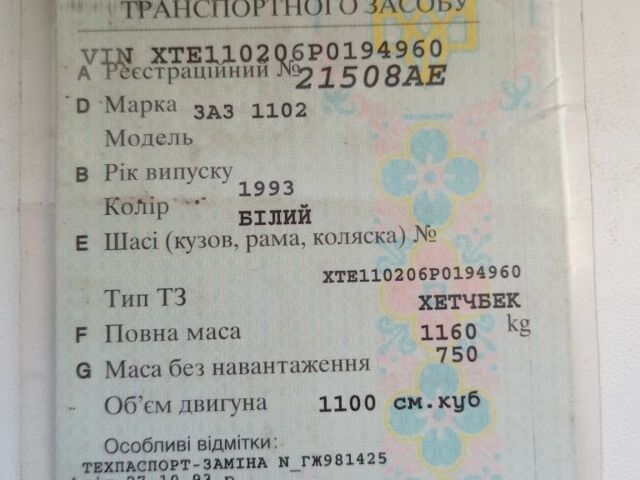 Белый ЗАЗ 1102 Таврия, объемом двигателя 0 л и пробегом 150 тыс. км за 300 $, фото 7 на Automoto.ua