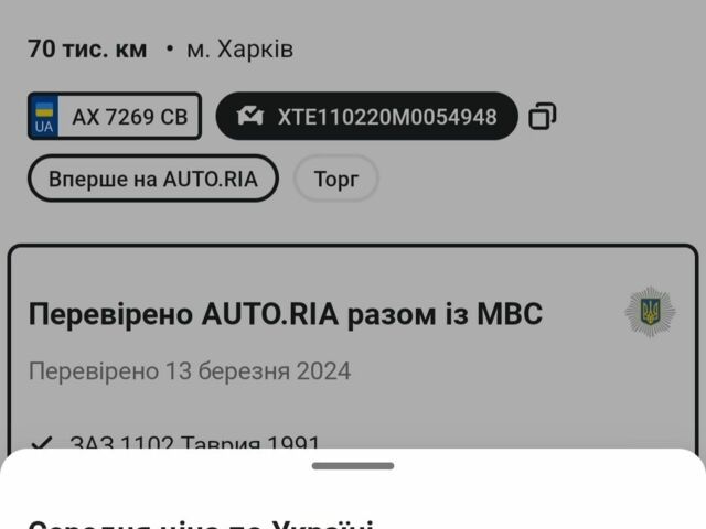 Зелений ЗАЗ 1102 Таврія, об'ємом двигуна 1.1 л та пробігом 70 тис. км за 498 $, фото 7 на Automoto.ua