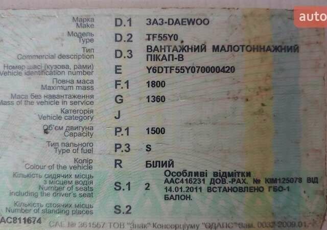 ЗАЗ Lanos Cargo, объемом двигателя 0 л и пробегом 240 тыс. км за 1100 $, фото 6 на Automoto.ua