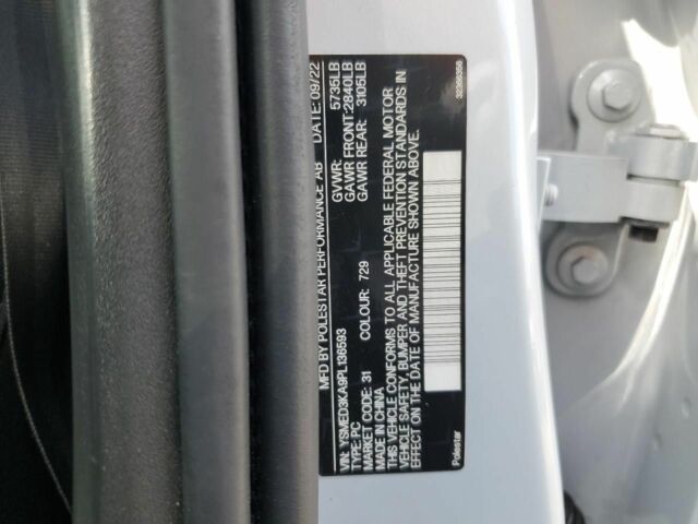 Білий Polestar 2, об'ємом двигуна 0 л та пробігом 0 тис. км за 14300 $, фото 9 на Automoto.ua