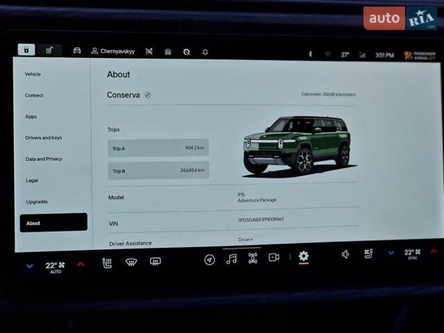 Зеленый Rivian R1S, объемом двигателя 0 л и пробегом 34 тыс. км за 79990 $, фото 82 на Automoto.ua