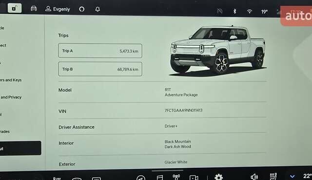 Белый Rivian R1T, объемом двигателя 0 л и пробегом 62 тыс. км за 43500 $, фото 8 на Automoto.ua