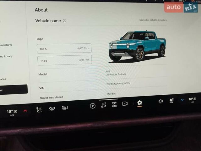 Синій Rivian R1T, об'ємом двигуна 0 л та пробігом 57 тис. км за 49000 $, фото 10 на Automoto.ua