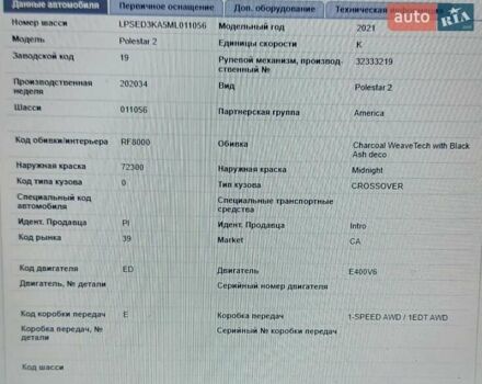 Синій Polestar 2, об'ємом двигуна 0 л та пробігом 43 тис. км за 23550 $, фото 30 на Automoto.ua