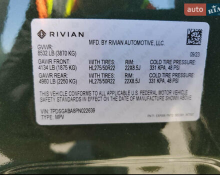Зеленый Rivian R1S, объемом двигателя 0 л и пробегом 22 тыс. км за 23900 $, фото 11 на Automoto.ua