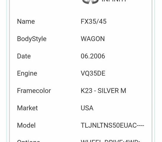 Інфініті ФХ, об'ємом двигуна 3.5 л та пробігом 249 тис. км за 6911 $, фото 14 на Automoto.ua