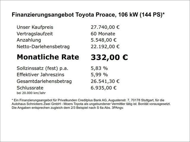 Тойота Proace Verso 2023 у Європі на Automoto.ua Тойота Proace Verso, об'ємом двигуна 2 л та пробігом 42 тис. км за 27740 $, фото 1 на Automoto.ua