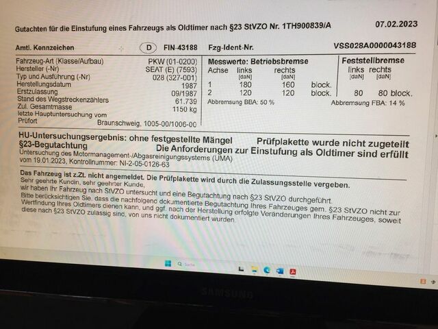 Білий Сеат Marbella, об'ємом двигуна 0 л та пробігом 63 тис. км за 3166 $, фото 10 на Automoto.ua