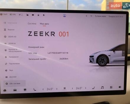 Синій Zeekr 001, об'ємом двигуна 0 л та пробігом 26 тис. км за 48000 $, фото 22 на Automoto.ua